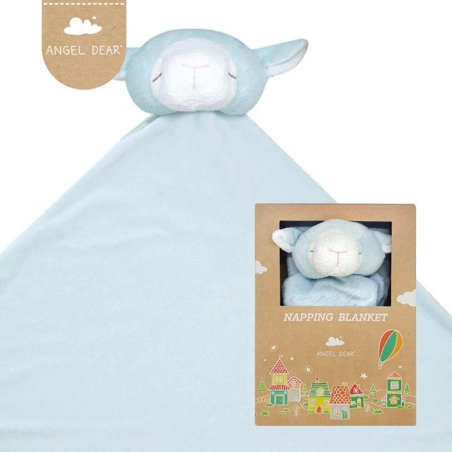【Angel Dear】大頭動物嬰兒毛毯禮盒(藍色小羊)