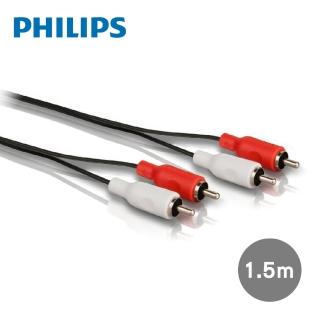 【Philips 飛利浦】1.5m 2RCA/2RCA立體音源線-紅白(SWA2521W/10)