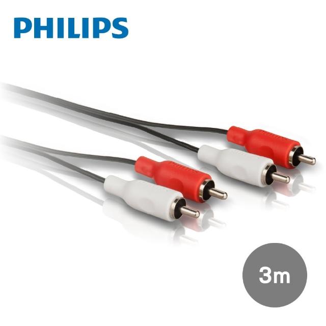 【Philips 飛利浦】3.0m 2RCA/2RCA立體音源線-紅白(SWA2523W/10)