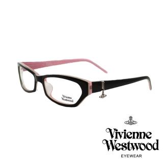 【Vivienne Westwood】狂潮土星環LOGO吊飾光學眼鏡(粉紅/黑 VW167_06)