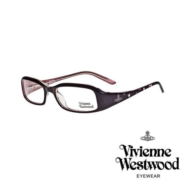 【Vivienne Westwood】英倫搖滾龐克星星光學眼鏡(黑/粉 VW203_02)