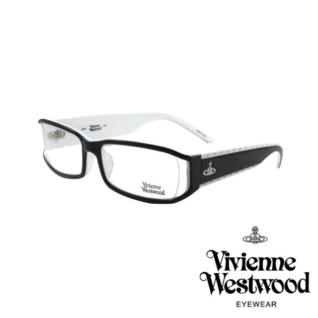 【Vivienne Westwood】英倫龐克風經典款光學眼鏡(白/黑 VW187_03)