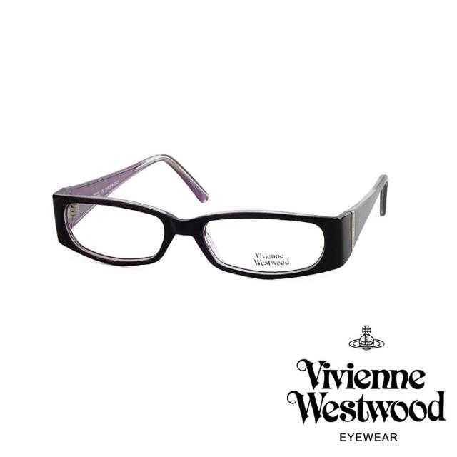 【Vivienne Westwood】閃亮晶鑽土星壓紋光學眼鏡(紫/黑 VW202_01)