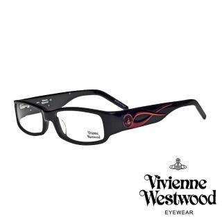 【Vivienne Westwood】英倫龐克風時尚流線造型鏡框光學眼鏡(黑/紅 VW209_02)
