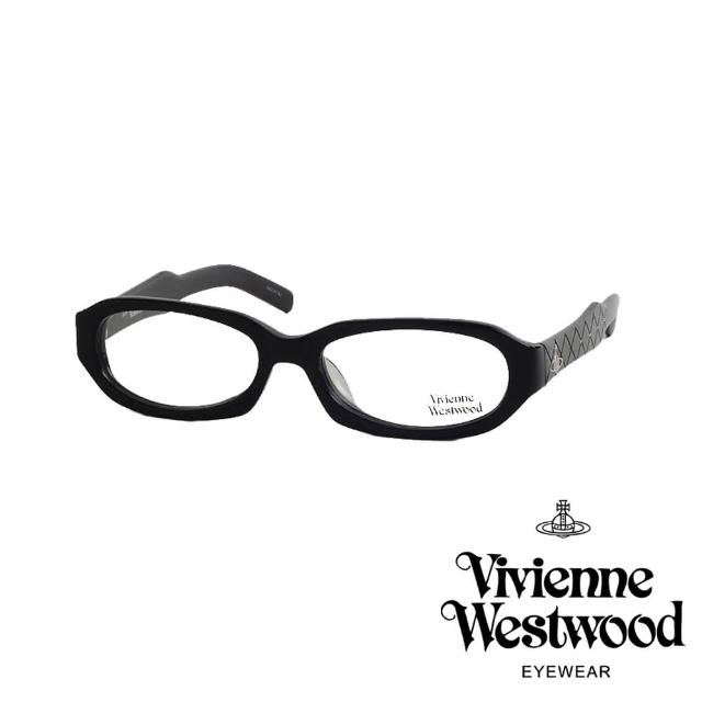 【Vivienne Westwood】英倫時尚菱格紋光學眼鏡(黑 VW205_03)