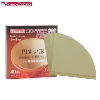 【Tiamo】V02圓錐咖啡濾紙1-4人 40入*4盒(HG3249*4)