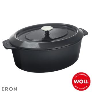 【Woll】德國歐爾-IRON 34x26cm橢圓鑄鐵鍋(灰)
