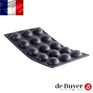 【de Buyer 畢耶】『黑軟矽膠模系列』15格半圓形蛋糕烤模