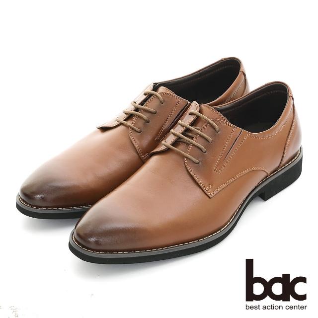 【bac】商務菁英 輕量真皮紳士鞋(紅棕色)