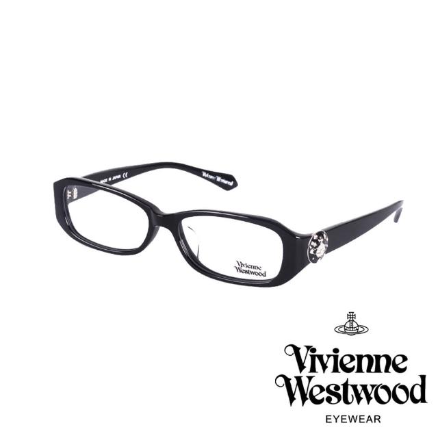 【Vivienne Westwood】經典立體土星環鈕扣款光學眼鏡(黑 VW266_01)