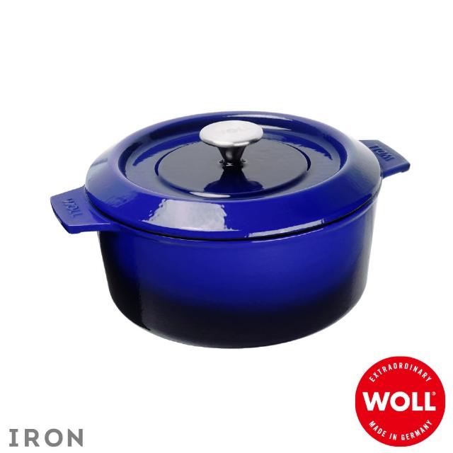 【Woll】德國歐爾-IRON 24cm鑄鐵鍋(藍)