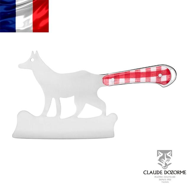 【Claude Dozorme】Vichy紅方格織布系列-狼形中式菜刀