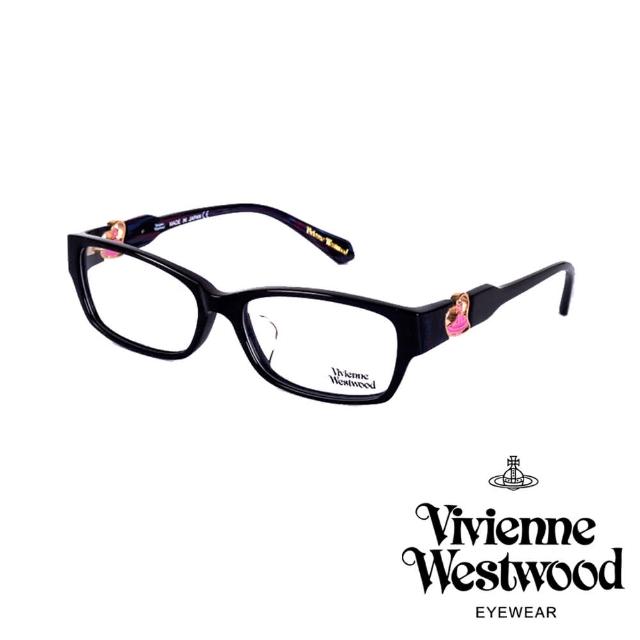 【Vivienne Westwood】立體浮雕心型土星款光學眼鏡(黑/粉 VW276_04)