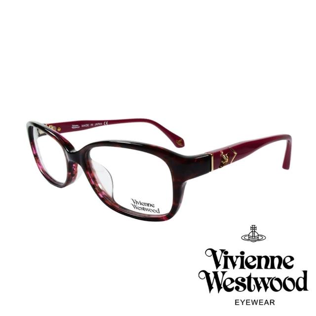 【Vivienne Westwood】簡約時尚金屬浮雕土星光學眼鏡(紅琥珀 VW315_03)