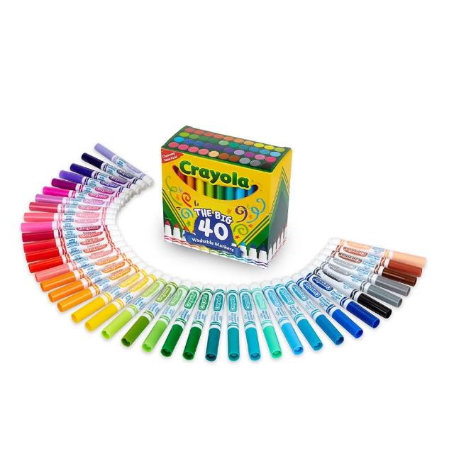 【crayola 繪兒樂】可水洗錐頭彩色筆40色