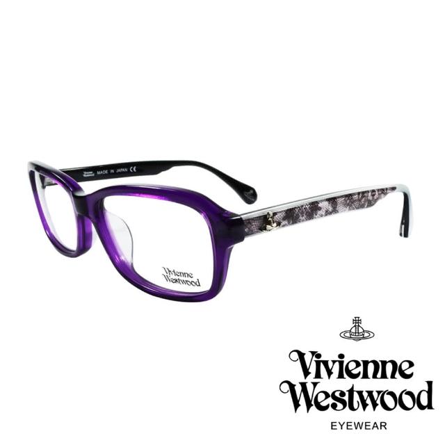【Vivienne Westwood】時尚周蕾絲記念款光學眼鏡(紫/白 VW313_03)