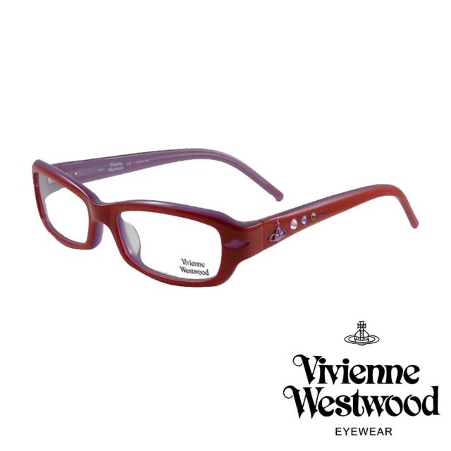 【Vivienne Westwood】優雅土星水鑽款光學鏡框(紅/紫 VW157_02)