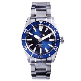 【Relax Time】海神系列 300米潛水機械腕錶 銀x藍 RT-77-2-1