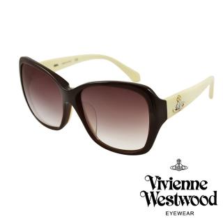 【Vivienne Westwood】復古方形土星球太陽眼鏡(黑/白 VW747_02)