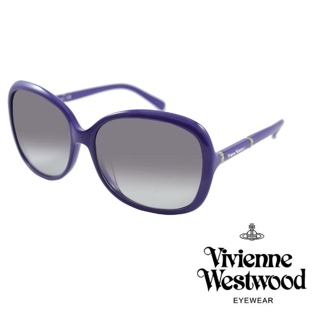 【Vivienne Westwood】魔幻簡約文字款太陽眼鏡(紫 VW706_07)