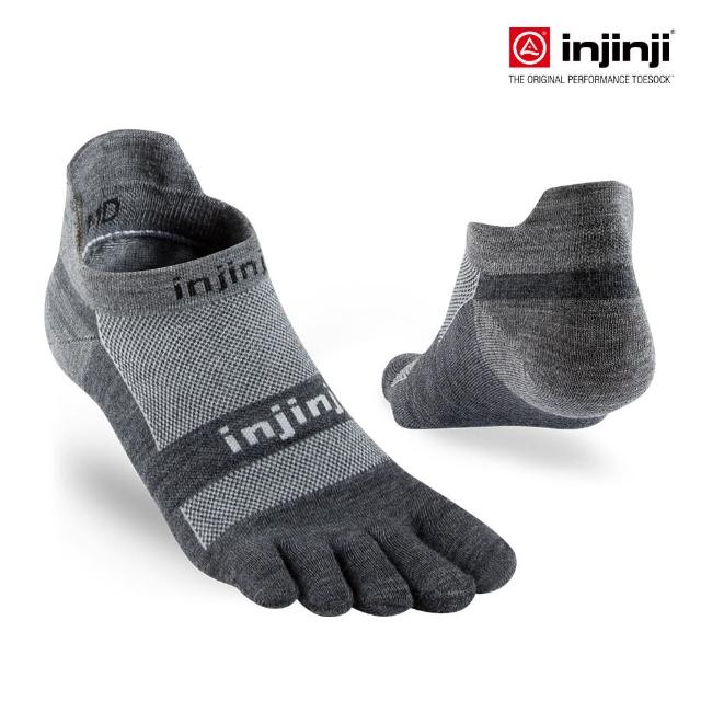 【Injinji】RUN輕量羊毛五趾隱形襪(碳黑)