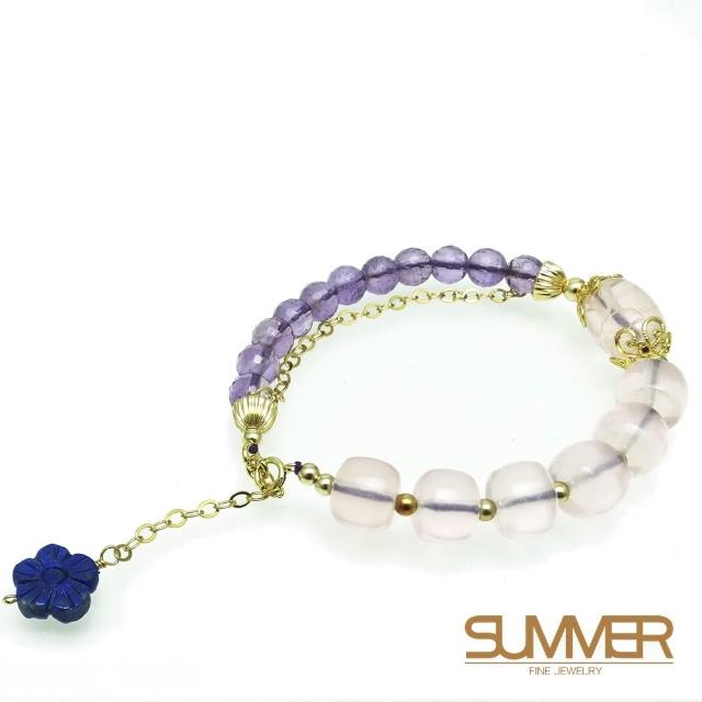 【SUMMER 寶石】粉晶紫水晶設計款手鍊(A217)