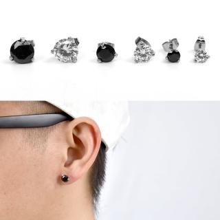 【玖飾時尚】男生耳環 精緻水鑽鋼製耳針(耳針耳環)