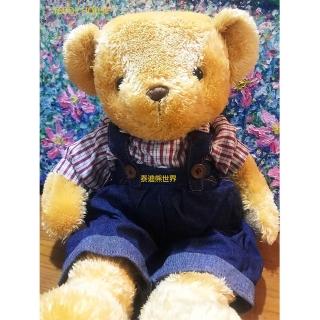 【TEDDY HOUSE 泰迪熊】泰迪熊玩偶公仔絨毛娃娃紅格牛仔男泰迪熊大