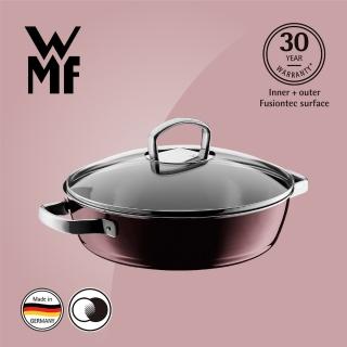 【德國WMF】Fusiontec德國製雙耳淺燉鍋 28cm(金屬玫瑰 赭紅色)