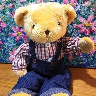 【TEDDY HOUSE 泰迪熊】泰迪熊玩偶公仔絨毛娃娃紅格牛仔男泰迪熊小