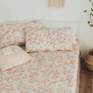 【絲薇諾】MIT精梳棉 植物花卉 二件式枕套床包組 安娜西(單人加大)