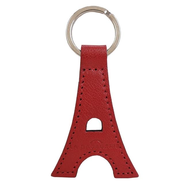 【LA BAGAGERIE】牛皮鐵塔造型鑰匙圈(櫻桃紅)