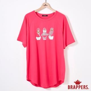 【BRAPPERS】女款 棉花糖系列-女孩背影縫珠T(桃紅)
