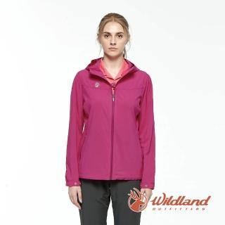 【Wildland 荒野】女 彈性環保紗抗UV外套-玫瑰紅 0A81913-20(透氣合身/薄外套/防曬抗UV/運動休閒)