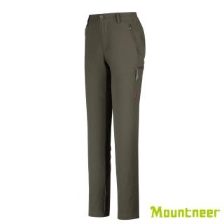 【Mountneer山林】女 彈性抗UV窄管長褲-深棕色 31S08-22(透氣合身/機能/下著/運動休閒)