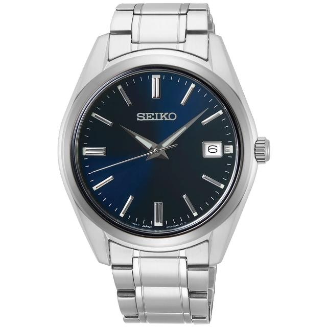 【SEIKO 精工】CS 時尚石英手錶-藍x銀/39mm 送行動電源(6N52-00A0B SUR309P1)