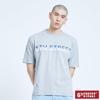 【5th STREET】男特殊剪裁短袖T恤-麻灰