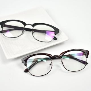 【玖飾時尚】鏡框 韓系文青半框式平光眼鏡(眼鏡)