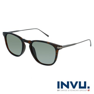 【INVU】瑞士精品粗框偏光太陽眼鏡(琥珀色 B2004D)