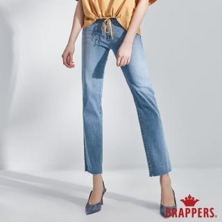 【BRAPPERS】女款 新美腳 ROYAL系列-彈性鬆緊帶褲口抽鬚直筒褲(淺藍)