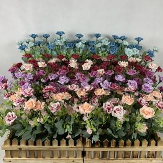 【園藝世界】人造花-玫瑰長槽4組