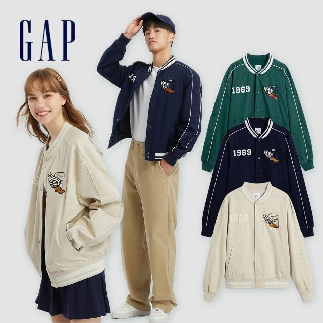 【GAP】男女同款 Logo印花棒球外套-多色可選(769906)