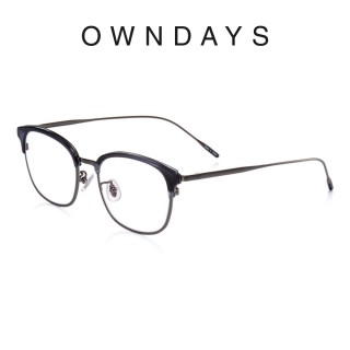 【OWNDAYS】John Dillinger系列 眉形鏡款鈦金屬框光學眼鏡(JD1034B-0A C3)