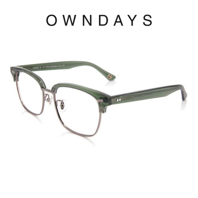 【OWNDAYS】John Dillinger系列 眉形鏡框鈦金屬框光學眼鏡(JD2045J-1A C4)