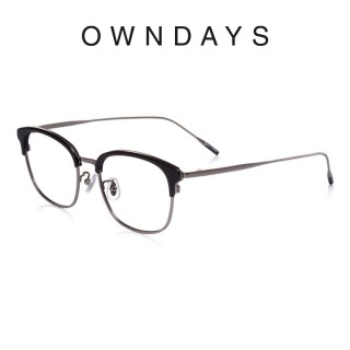 【OWNDAYS】John Dillinger系列 眉形鏡款鈦金屬框光學眼鏡(JD1034B-0A C1)