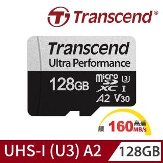 【Transcend 創見】USD340S microSDXC UHS-I U3 V30/A2 128GB 記憶卡(TS128GUSD340S附轉卡)