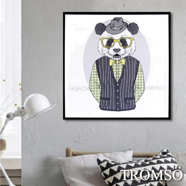 【TROMSO】北歐時代風尚有框畫-紳士熊貓50*50cm(有框畫掛畫)