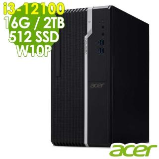【Acer 宏碁】i3商用電腦(VS2690G/i3-12100/16G/512G SSD+2TB HDD/W10P)