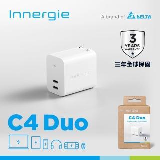 【Innergie】C4 Duo 45瓦 USB-C 雙孔萬用充電器 摺疊版(ADP-45KW BTA)