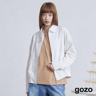 【gozo】工藝繡花雙拉鍊襯衫外套(兩色)